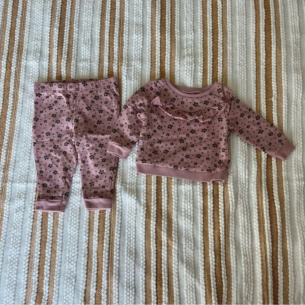 Baby 2-Piece Floral Top & Legging Set‎ 9M